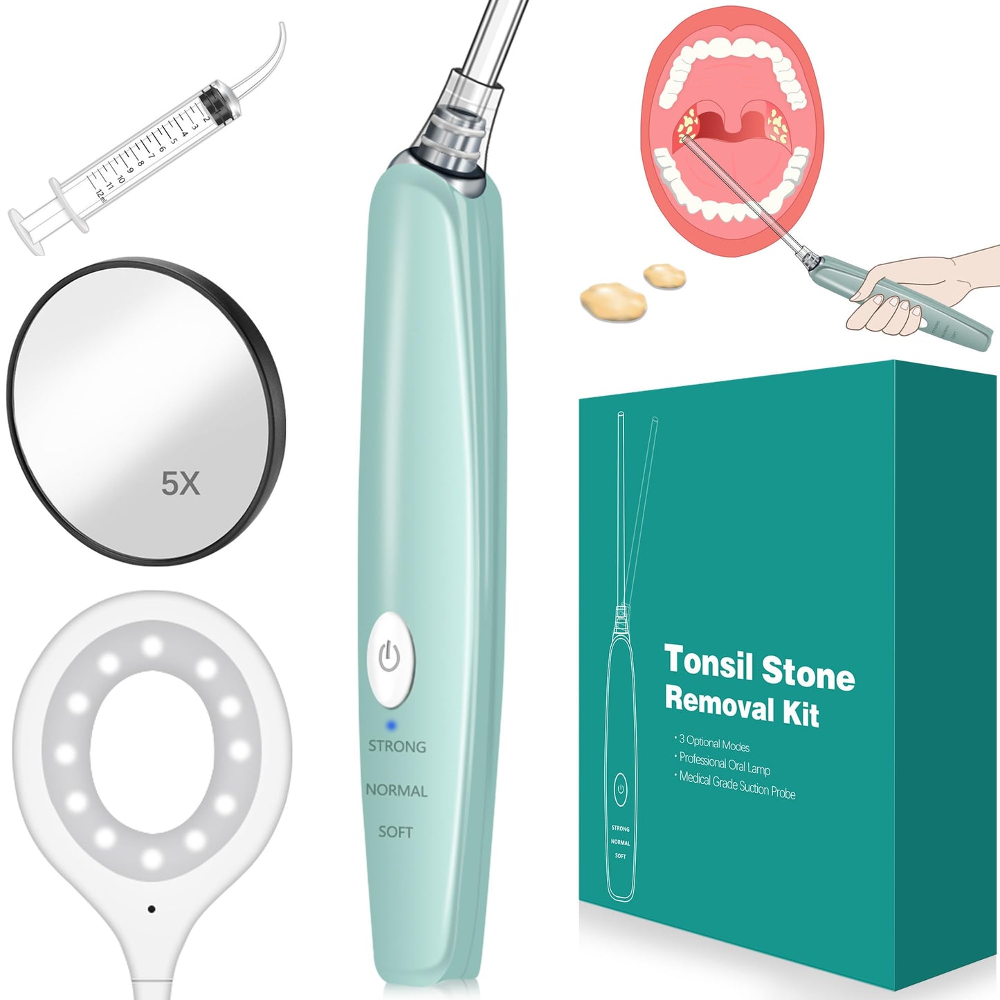 Tonsil Stone Remover Vacuum Electronic Tonsil Stone Removal Kit